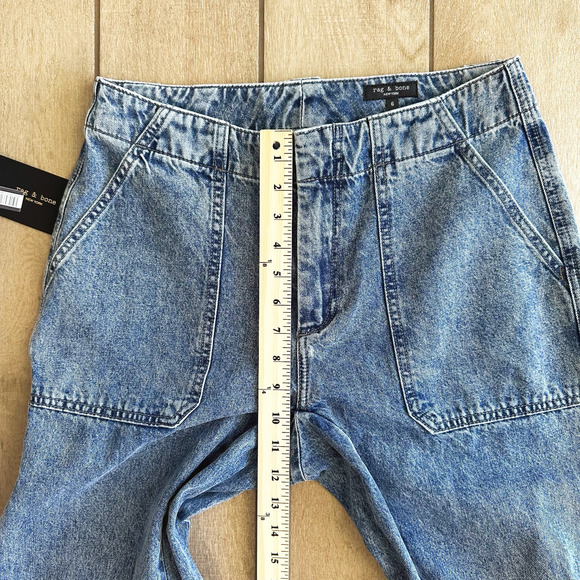 Rag & Bone Leyton Jeans Size 6/28 Carpenter Straight Leg Mid Rise Relaxed Grunge - Picture 9 of 10